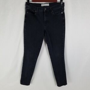 GAP 1969 Womens‎ Size 8 True Skinny Ankle Jeans Black Charcoal Wash Denim